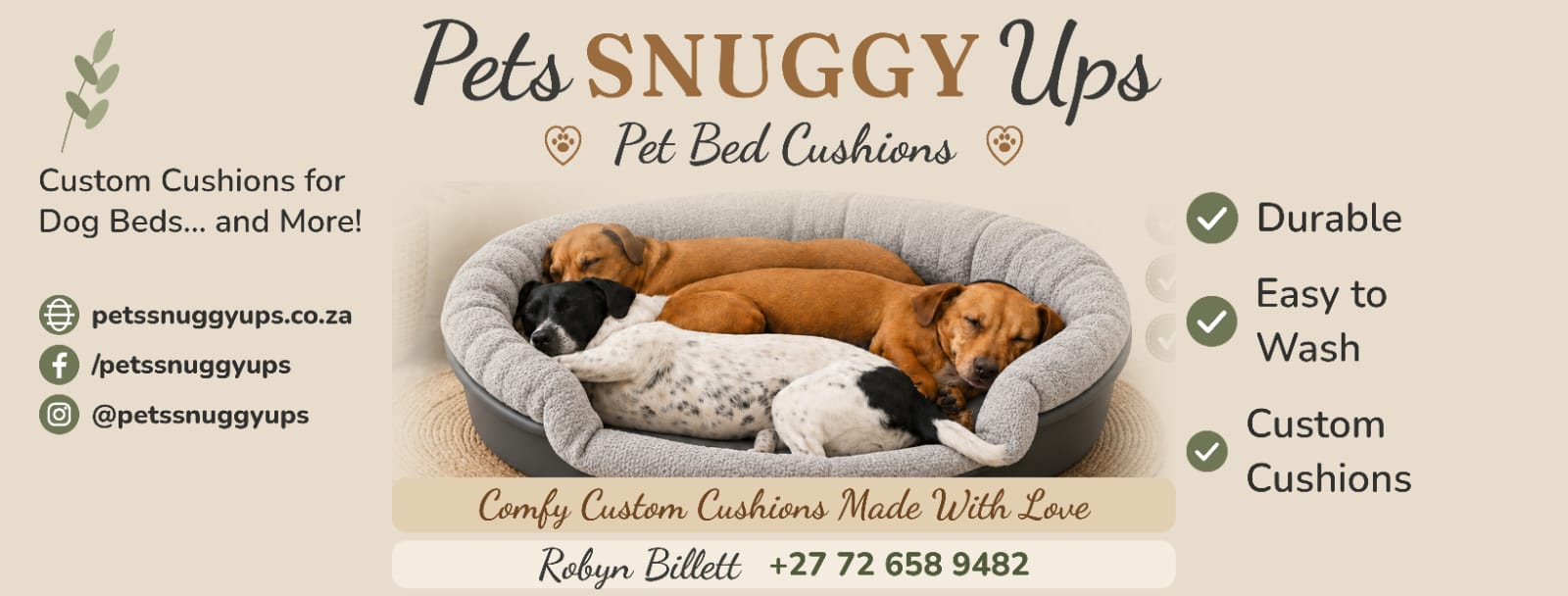 Pets SNUGGY Ups Banner